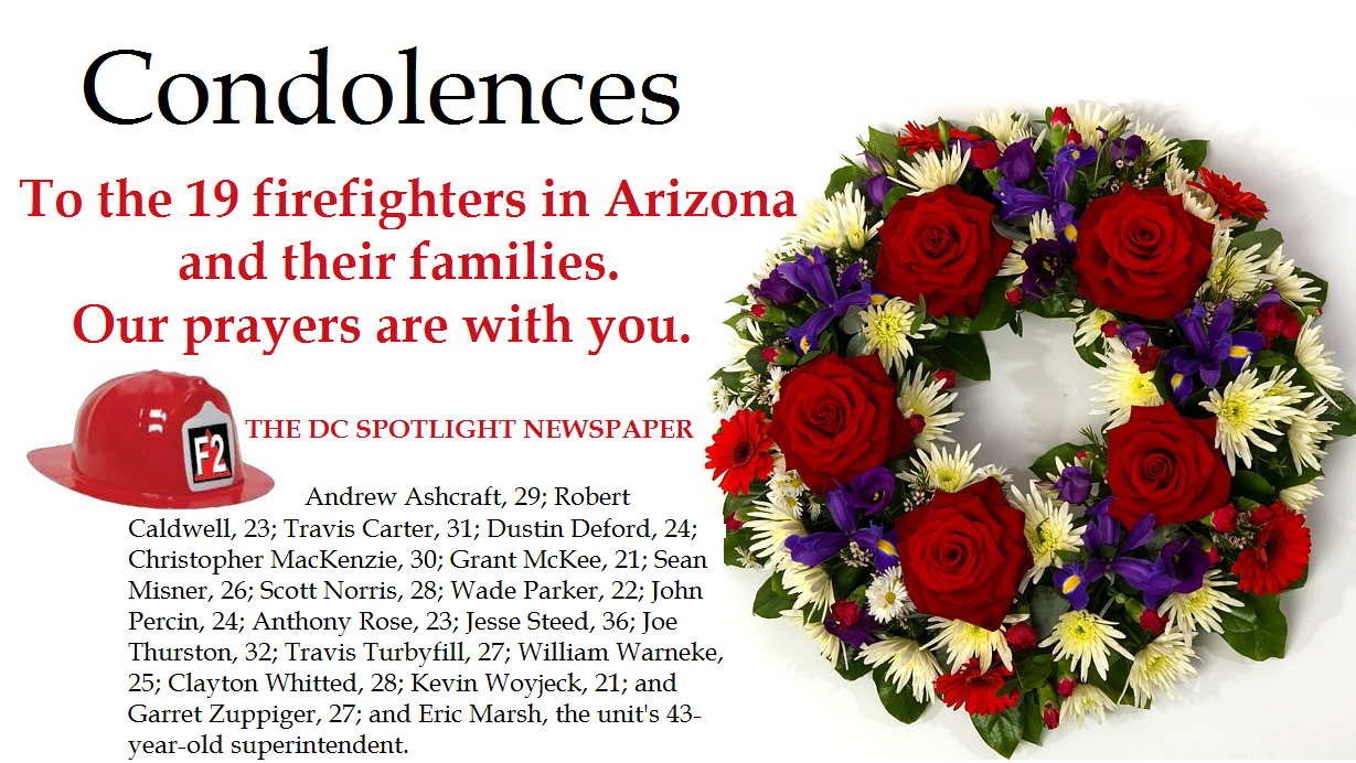 Condolence Wreath to 19 Arizona Fireman