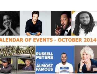 Collage of comedians and event details for October 2023.