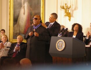 President Obama awards Stevie Wonder the Presidential Medal of Freedom.