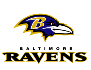 Baltimore Ravens NFL team logo with a stylized raven head and team name.