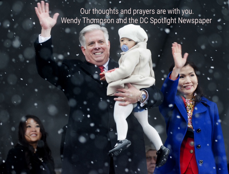 Governor Larry Hogan with Family in Snow
