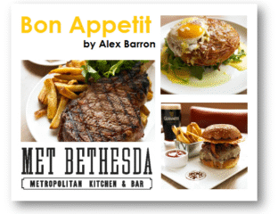 Delicious gourmet dishes including steak, burgers, and fries from Gourmet Bethesda.
