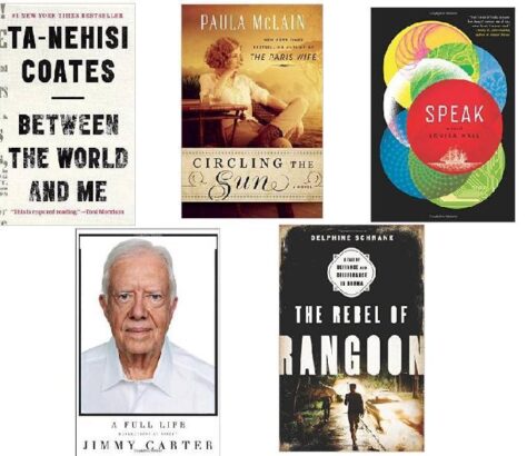 Four book covers with diverse themes and vibrant designs.