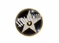 Hollywood star emblem with a golden border and a central star.