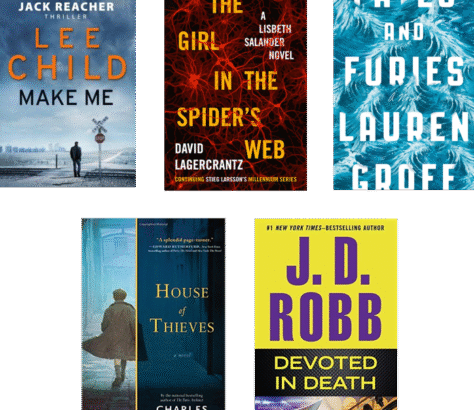 A collection of thriller and mystery novels by various authors.