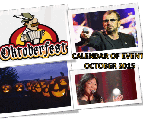 October events featuring Oktoberfest, Halloween pumpkins, and live music performances.