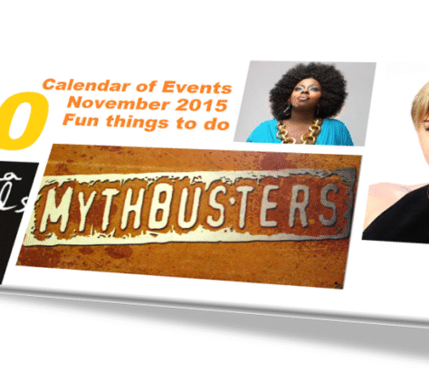November 2015 calendar featuring fun events and a Mythbusters show.