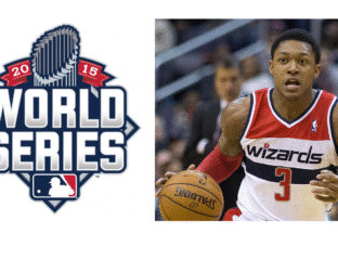 NBA player Bradley Beal in Washington Wizards jersey during a game.