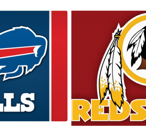 Logos of the Buffalo Bills and Washington Redskins NFL teams side by side.