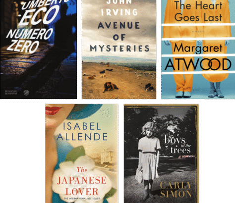 A collage of seven book covers from various authors and genres.