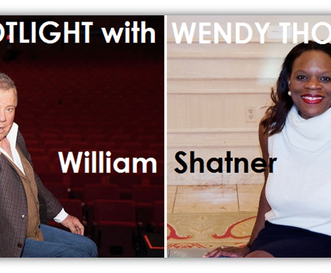 Two individuals seated separately in interview settings with text overlays.