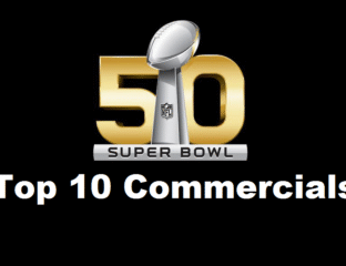 Golden 50th Super Bowl logo with a silver football on top.