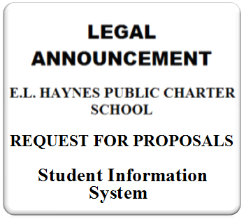 Legal announcement for E.L. Haynes Public Charter School's request for proposals.