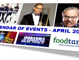 Collage of April 2023 events including sports, music, trivia, and food festivals.