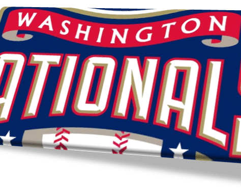 Washington Nationals baseball logo with patriotic design.