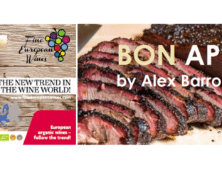 Sliced steak with wine pairing suggestions from Alex Bon.