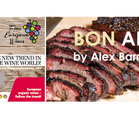 Sliced steak with wine pairing suggestions from Alex Bon.