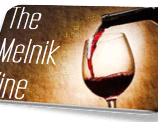 Pouring red wine into a glass with text overlay.
