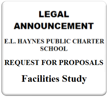 Legal announcement for E.L. Haynes Public Charter School's facilities study proposal.