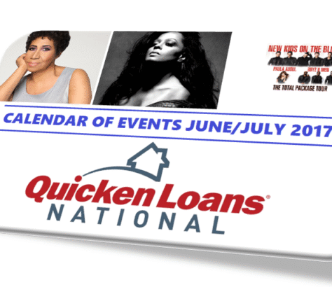 Quicken Loans National golf event calendar for June and July.