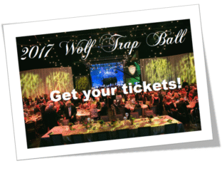 Elegant 2017 Wolf Trap Ball event invitation with ticket promotion.