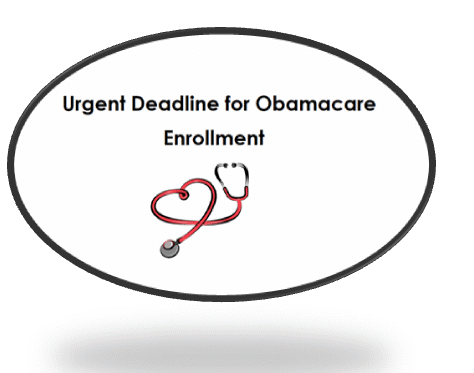 Urgent Obamacare enrollment deadline with a heart-shaped stethoscope.