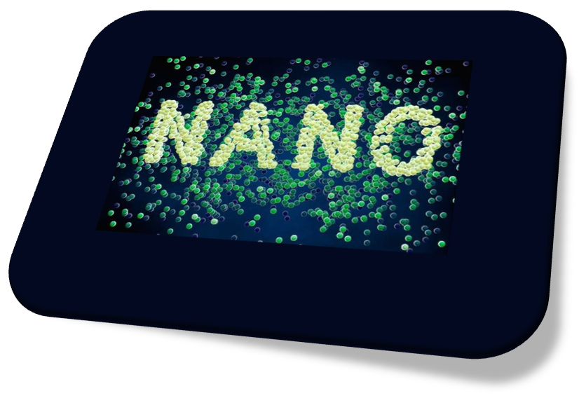 The word 'NANO' depicted with glowing green particles on a dark background.