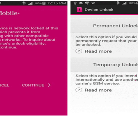 A mobile device locked with a network error message.