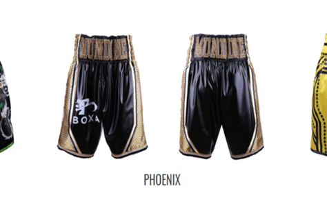 Black and gold boxing shorts with 