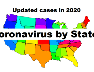 Map illustrating updated coronavirus cases by U.S. state in 2020.