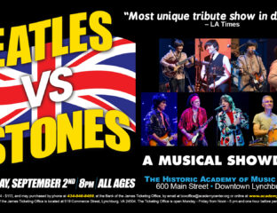 Promotional poster for The Beatles vs The Stones tribute musical show.